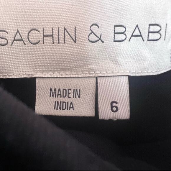 Sachin & Babi Keira Bow Column Gown black pearl Size 6 - Picture 6 of 11